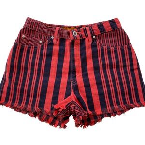 Vintage 90's Levi's SilverTab Lean Denim Shorts Women 11/12 Striped High Rise